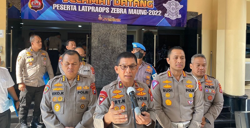 Wakapolda Banten Brigjen Pol Ery Nursatari memberi keterangan erkait Latpraops sebelum pelaksanaan  operasi kepolisian dengan sandi Ops Zebra Maung 2022/HDR