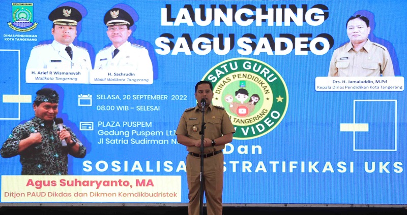 Walkota Tangerang Arief Wismanyah melucurkan program Sagu Sadeo (satu guru satu video)/Repro