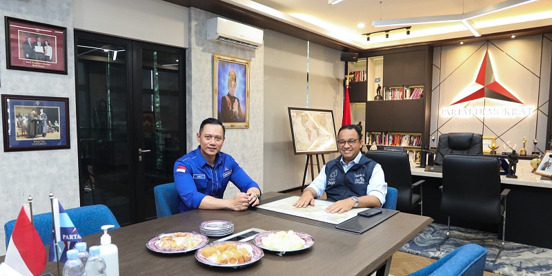 Calon Presiden dari Partai Nasdem Anies Baswedan saat menemui Ketua Umum Partai Demokrat Agus Harimurti Yudhoyono/Ist
