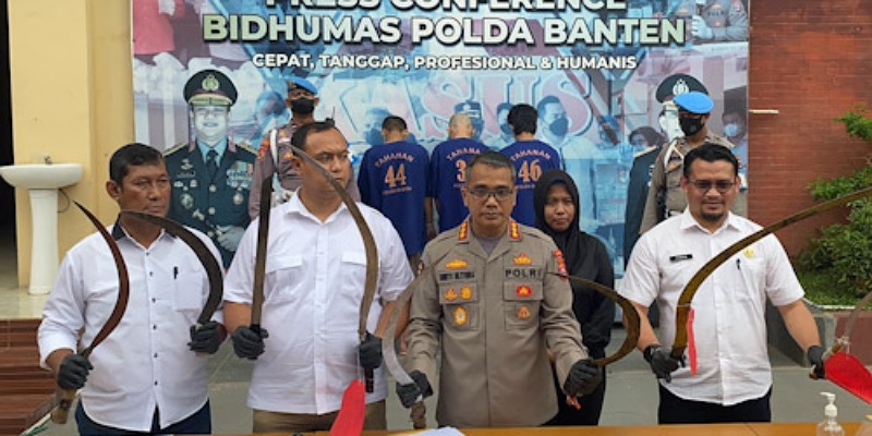 Press conference penangkapan berandalan jalanan di wilayah hukum Polda Banten/Repro