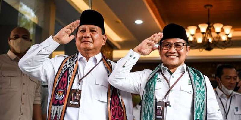 Ketua Umum Gerindra Prabowo Subianto dengan Ketua Umum PKB Muhaimin Iskandar/Repro