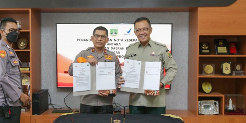 Nota kesepahaman antara Pemprov Banten, BPOM Serang dengan Polda Banten mengantisipasi bencana/Repro