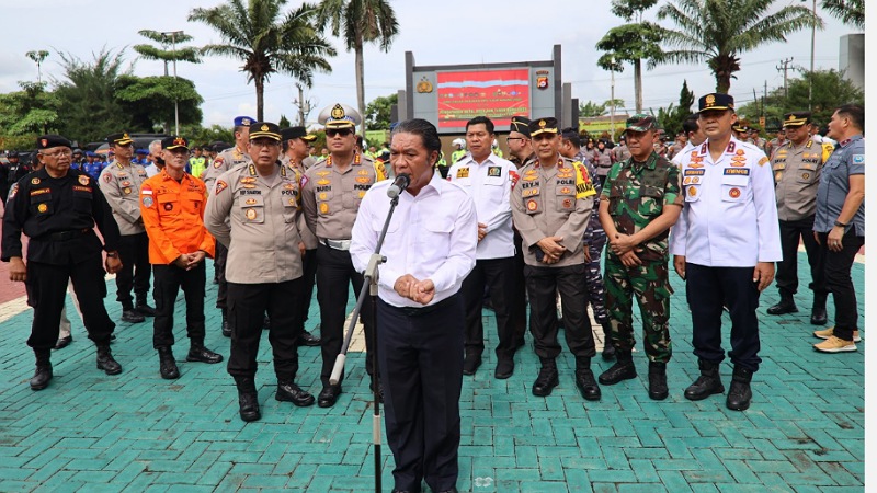 Pj Gubernur Banten Al Muktabar memberikan keterangan usai Apel Operasi Lilin Maung 2022/Repro