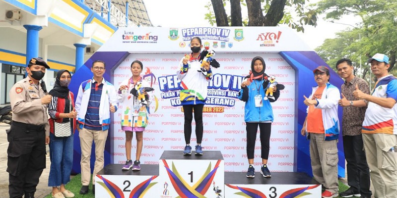 Cabang atletik lari menyelesaikan pertandingan dengan Kota Tangerang berhasil mendulang 11 Medali emas dari 17 medali yang di pertandingankan/Repro