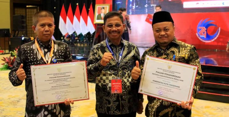 Kota Tangerang meraih dua penghargaan dari Kemenkumham pada peringatan hari HAM se-dunia/Repro