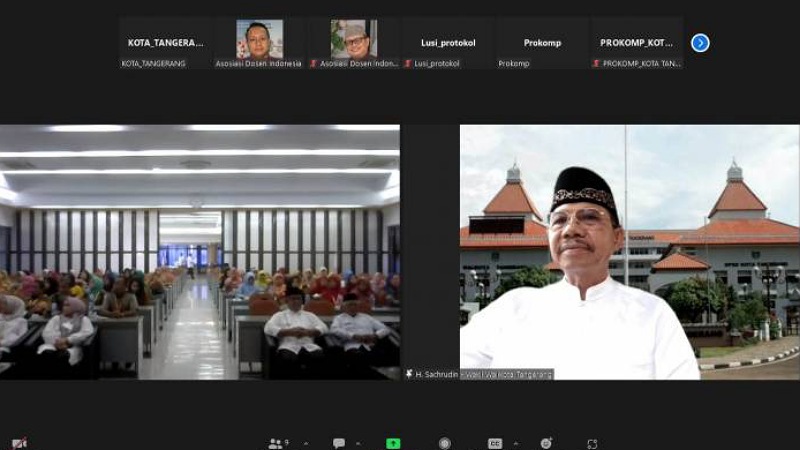 Wakil Walikota Tangerang Sachrudin dalam kegiatan pelatihan tenaga pendidik secara daring/Repro
