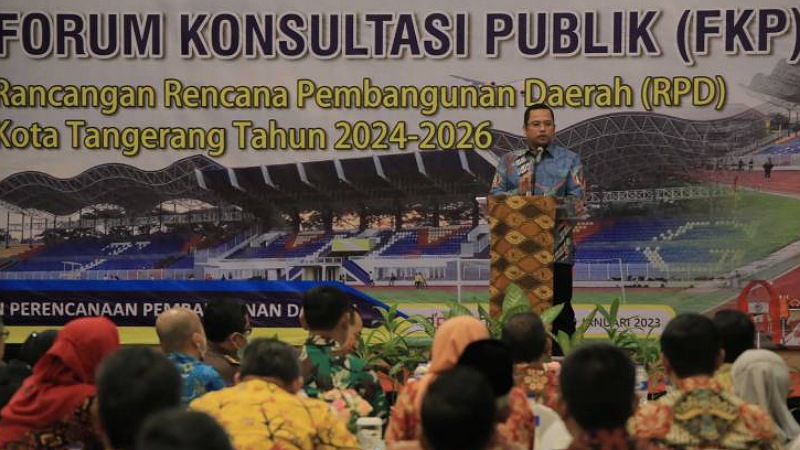 Walikota Tangerang Arief Wismansyah di acara Forum Konsultasi Publik Rancangan Rencana Pembangunan Daerah 2024-2026/Repro