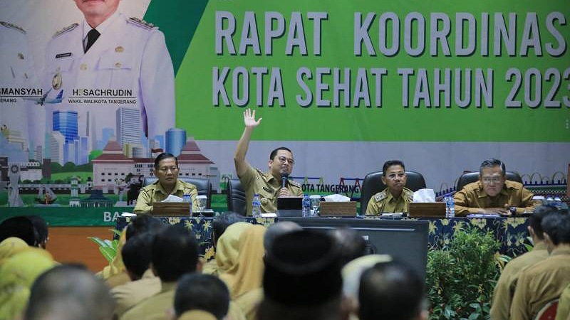 Walikota Tangerang Arief Wismansyah memimpin Rakor dengan seluruh pejabat Pratama/Repro