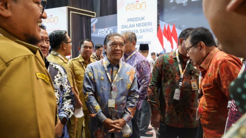 Pj Gubernur Banten Al Muktabar dalam Business Matching Produk Dalam Negeri di Istora Gelora Bung Karno, Jakarta, Rabu (15/3)/Repro