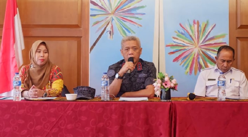 Kepala BNN Kota Tangerag Kombes Pol. Ichlas Gunawan (tengah) dalam Rapat Kerja Program Pemberdayaan Masyarakat Anti Narkoba BNN di D'primahotel, Rabu (8/3)/Repro