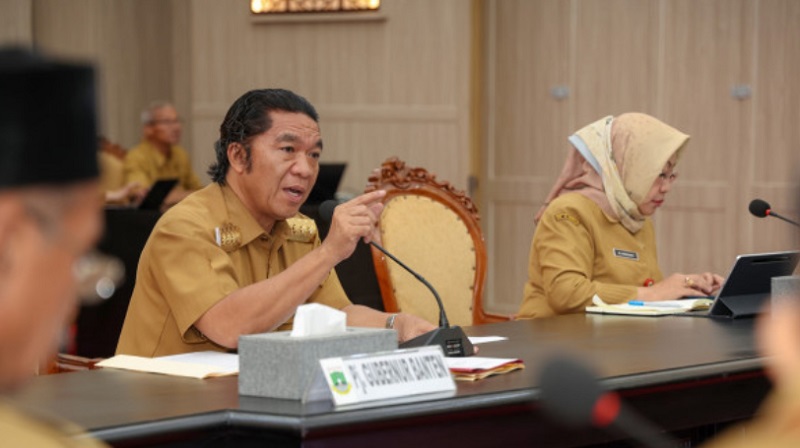 Pj Gubernur Banten Al Muktabar mengatakan pekan pertama ramadan inflasi di Provinsi Banten terkendali/Repro