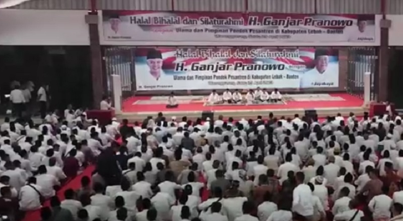 Halal bihalal dan slaturahmi Bacapres Ganjar Pranowo di Kabupaten Lebak Banten. (Foto: Repro)