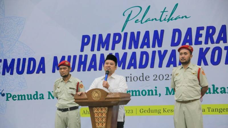 Walikota Tangerang Arief Wismanyah saat Pelantikan dan Raker Pimpinan Daerah Pemuda Muhammadiyah Kota Tangerang Periode 2023-2027. (Dok. Pemkot)