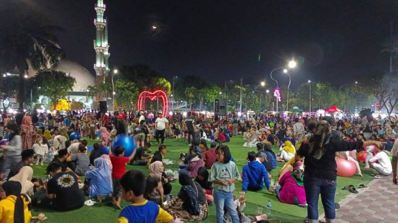 Taman Tematik di Kota Tangerang diserbu pengunjung pasca lebaran Idul Fitri 1444 H. (Foto: Dok Pemkot)