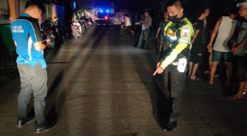TKP Laka Maut yang tewaskan pengendara motor di Serang. (Foto: Dok)