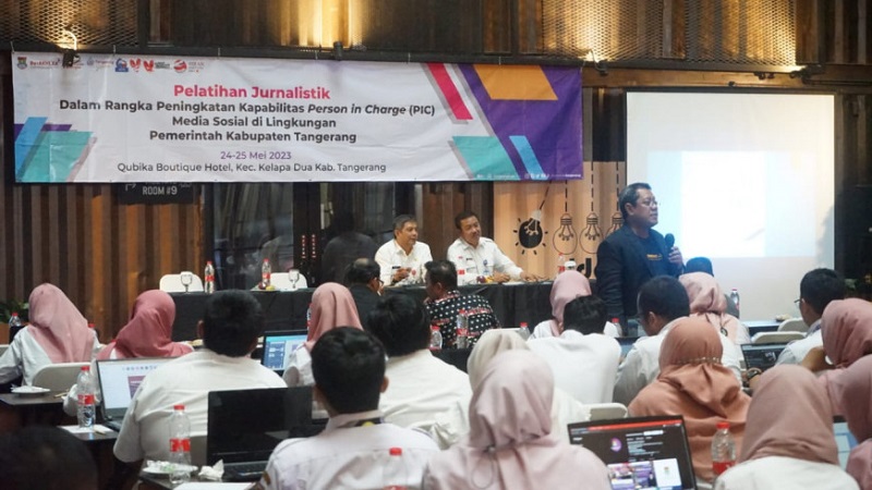 Pelatihan Jurnalistik untuk meningkatan kapabilitas Person in Charge (PIC) media sosial di lingkungan Pemerintah Kabupaten Tangerang. (Foto: Dok. Pemkab)