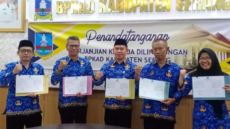 BPKAD Kabupaten Seraang melakukan pengamanan aset melalui program sertifikasi aset daerah. (Foto: Dok Pemkab)