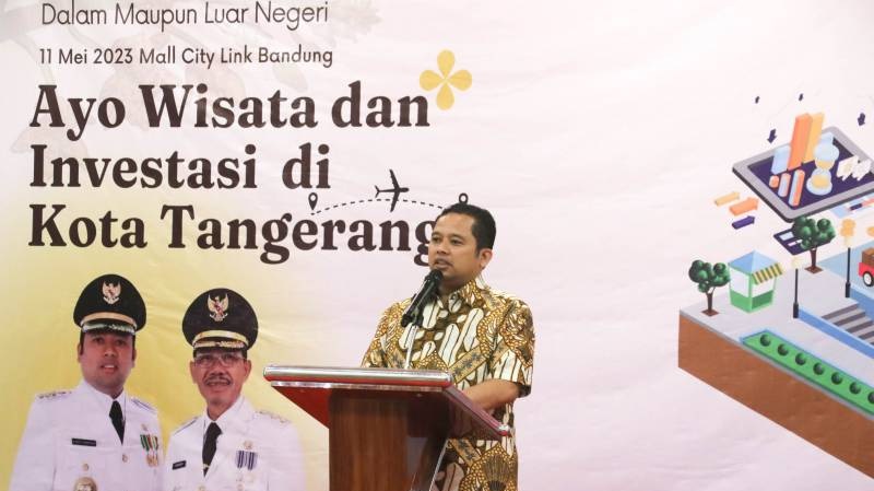 Walikota Tangerang, Arief Wismansyah saat memberikan sambutan dalam Talkshow Pemasaran dan Promosi Kota Tangerang. (Foto: Dok Pemkot)