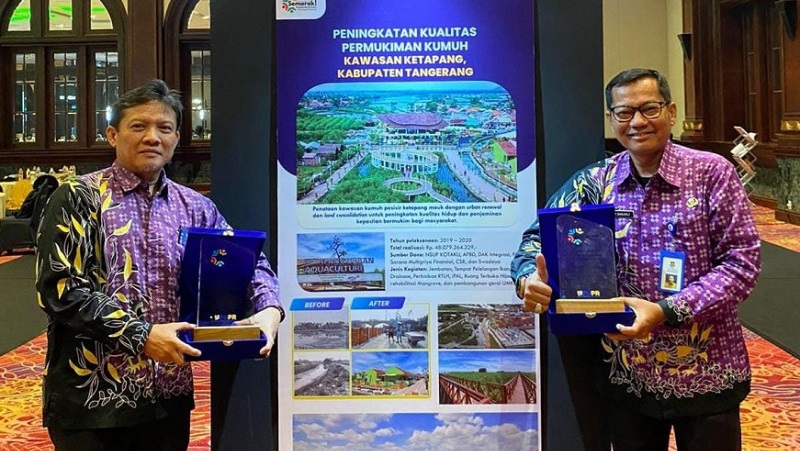 Pemkab Tangerang meraih dua penghargaan Kotaku Award 2023 yang diselebbgarakan Kemeterian PUPR. (Foto: Dok Pemkab)
