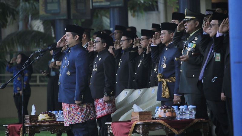 Walikota Tangerang Arief Wismansyah menjadi inspektur upacara peringatan Hari Pancasila 1 Juni. (Foto: Dok Pemkot)