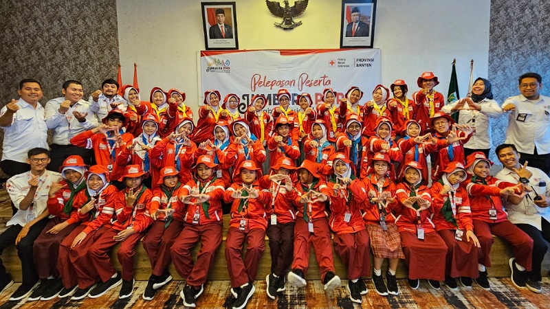 Kontingen Banten resmi dilepas mengikuti Jumbara PMR Nasional IX 2023 di Lampung. (Foto: Istiqomat)