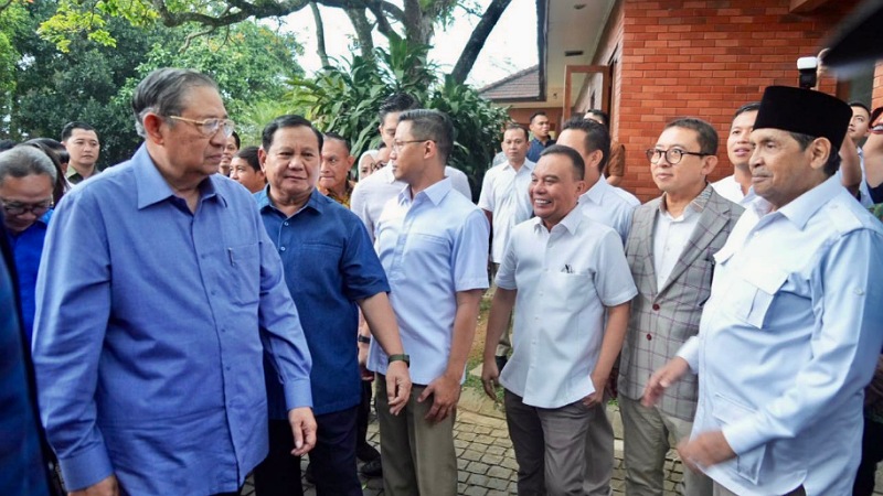 Ketua Majelis Tinggi Partai Demokrat saat berkunjung ke kediaman Ketua Umum Partai Gerindra Prabowo Subianto di Hambalang. (Foto: Repro)