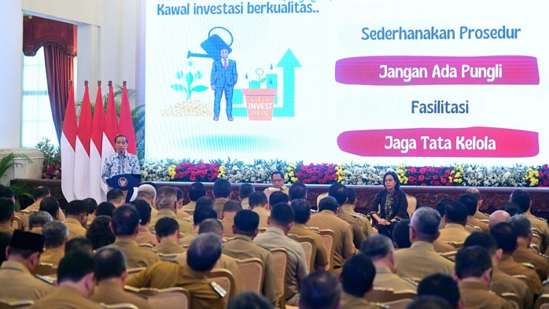 Presiden Jokowi memberikan sejumlah arahan kepada para penjabat kepala daerah se-Indonesia di Istana Negara, Jakarta. (Foto: BPMI Setpres)