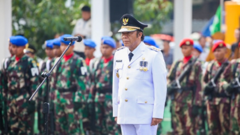 Pj Gubernur Banten Al Muktabar memimpin Upacara Ziarah Nasional. (Foto: Dok Pemprov)