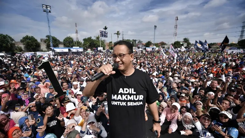 Capre nomor urut 1, Anies Baswedan dalam kampanye akbar di Tangerang. -