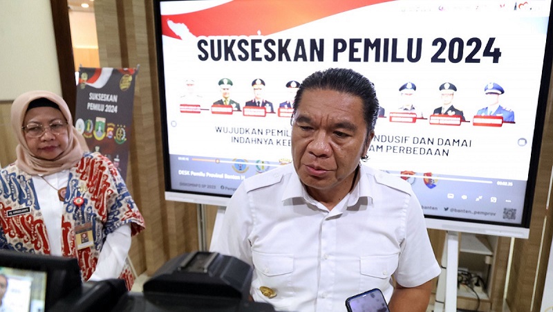 Pj Gubernur Banten menyampaikan kesiapan Pemprov Banten menghadapi pelaksanaan Pemilu 2024. (Foto: Dok Pemprov)