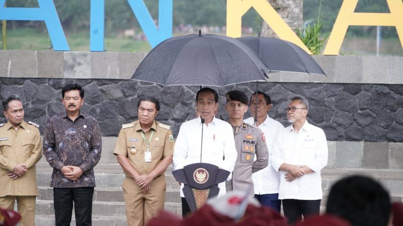 Presiden Joko Widodo meresmikan Bendungan Karian yang berada di Kabupaten Lebak, Banten. (Foto: Ist)