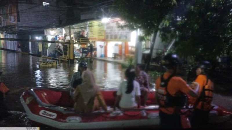 Banjir di Tangsel akibat hujan dengan curah tinggi. (Foto: Dok BPBD)