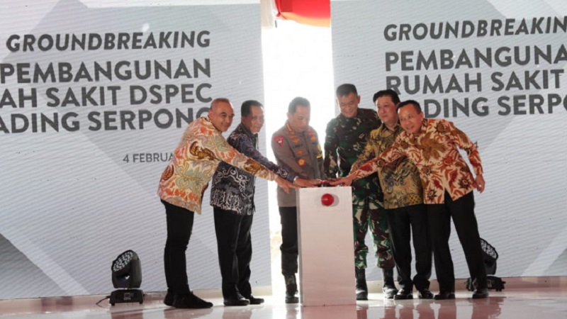Gground breaking RS DSPEC Gading Serpong,Kabupaten Tangerang, Minggu (4/2). (Foto: Dok Pemkab)