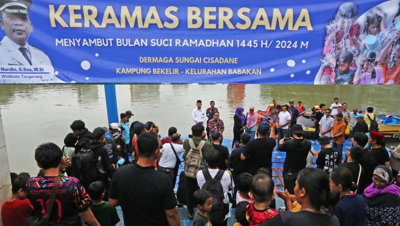 Pj Walikota Tangerang Nuridin membuka acara Keramas Bersama, tradisi menyambut bulan Ramadhan.(Foto: Dok Pemkot)