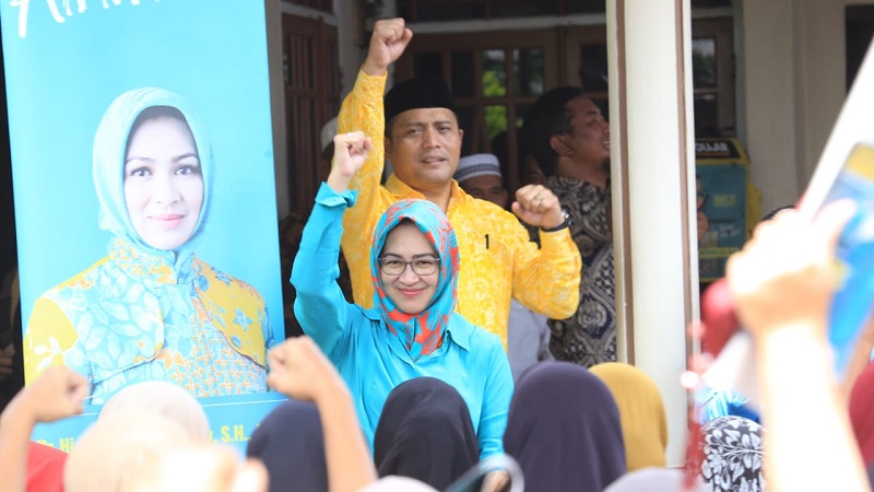 Bakala calon Gubernur Banten, Airin Rachmi Diany unggul dalam dua survei memenangkan Pilgub Banten. (AMR/RMB)