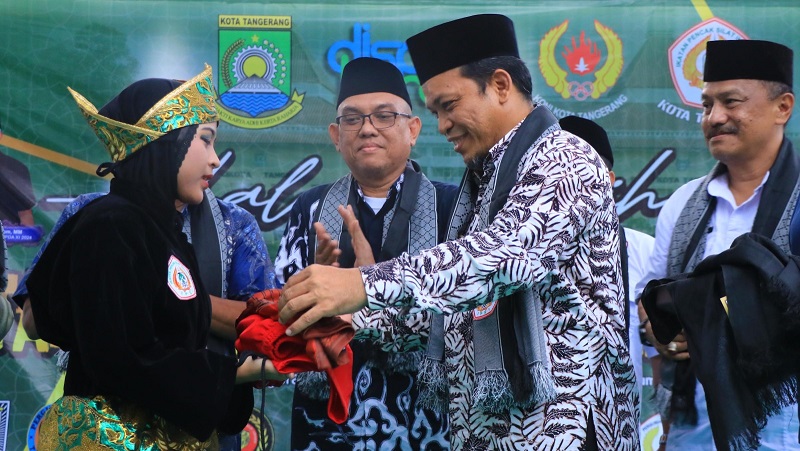 Pj Walikota Tangerang Nurdin  dalam acara Halal Bihalal Ikatan Pencak Silat Indonesia (IPSI) Kota Tangerang. (Foto: Dok Pemkot)